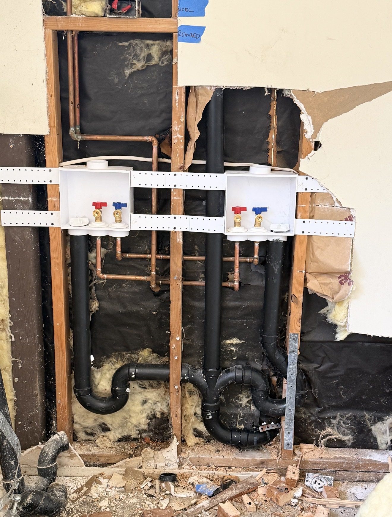 Dual Bathroom Plumbing Rough-In