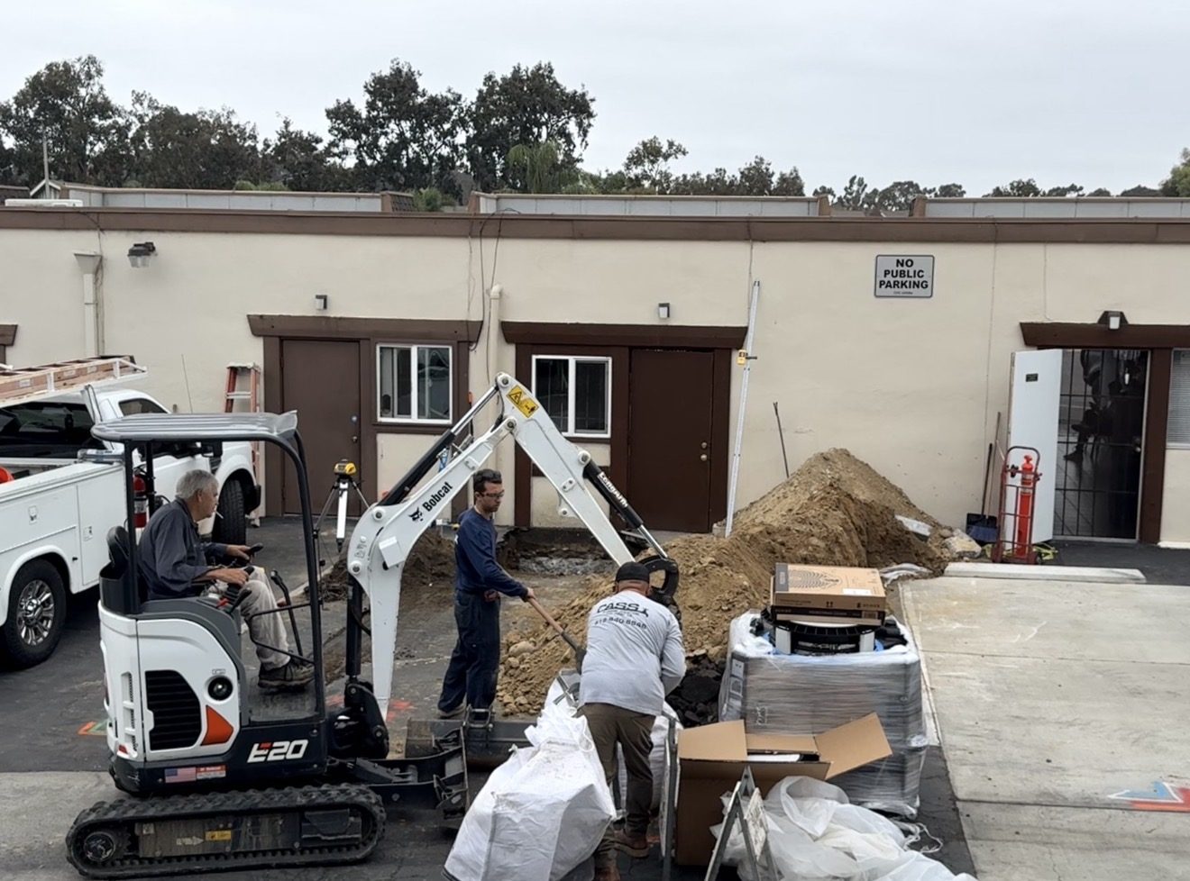 Commercial excavation plumbing project